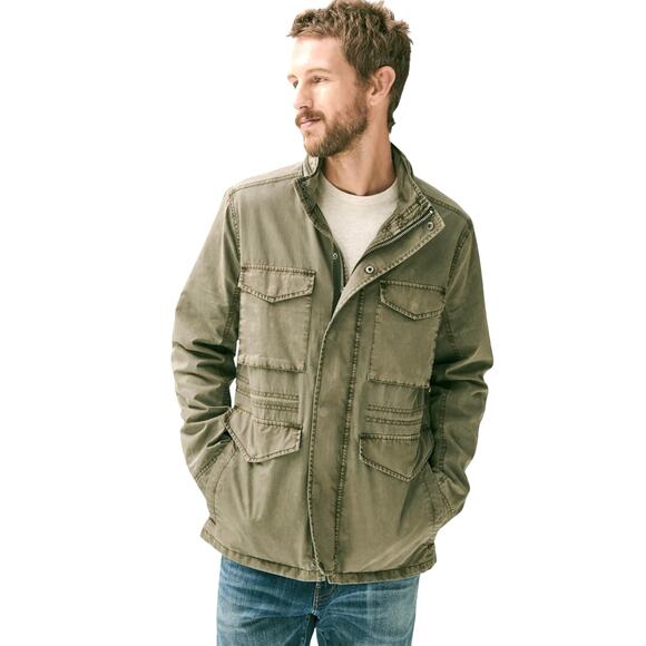 LUCKY BRAND Men's Olive Green Cotton Nylon M65 Safari Jacket Large